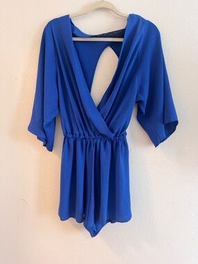 ASOS Royal Blue Wrap-Front Romper, Size 8